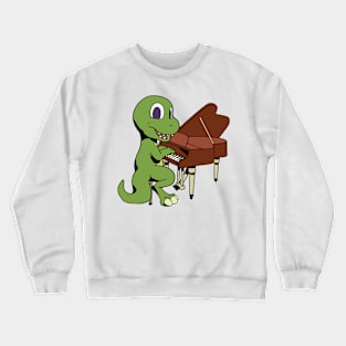 Cartoon TREX plays the piano Crewneck Sweatshirt